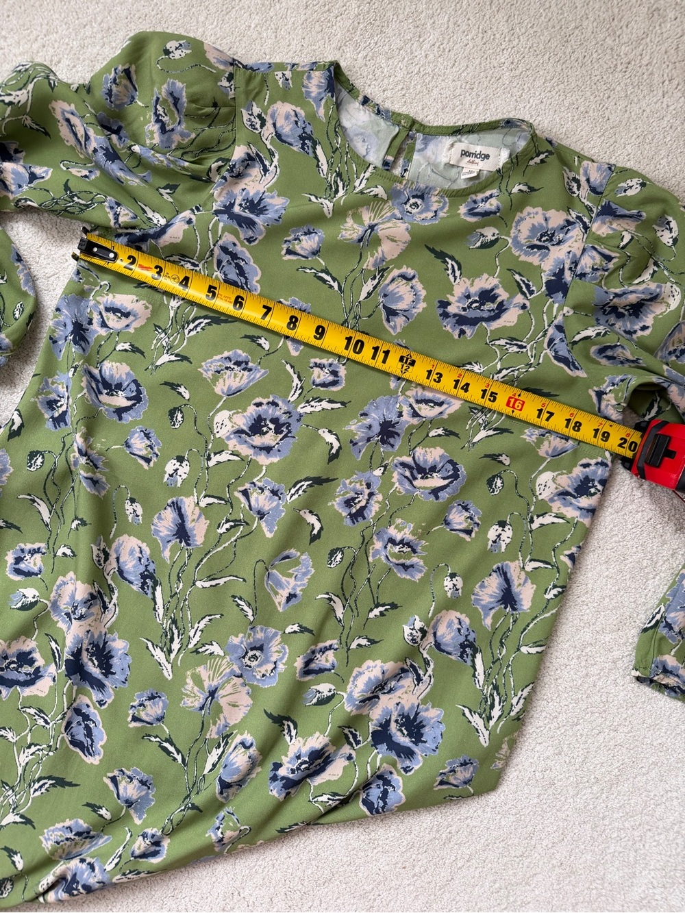 Anthropologie Porridge Lausanne Floral Green Midi Dress Size Medium - Picture 2 of 11